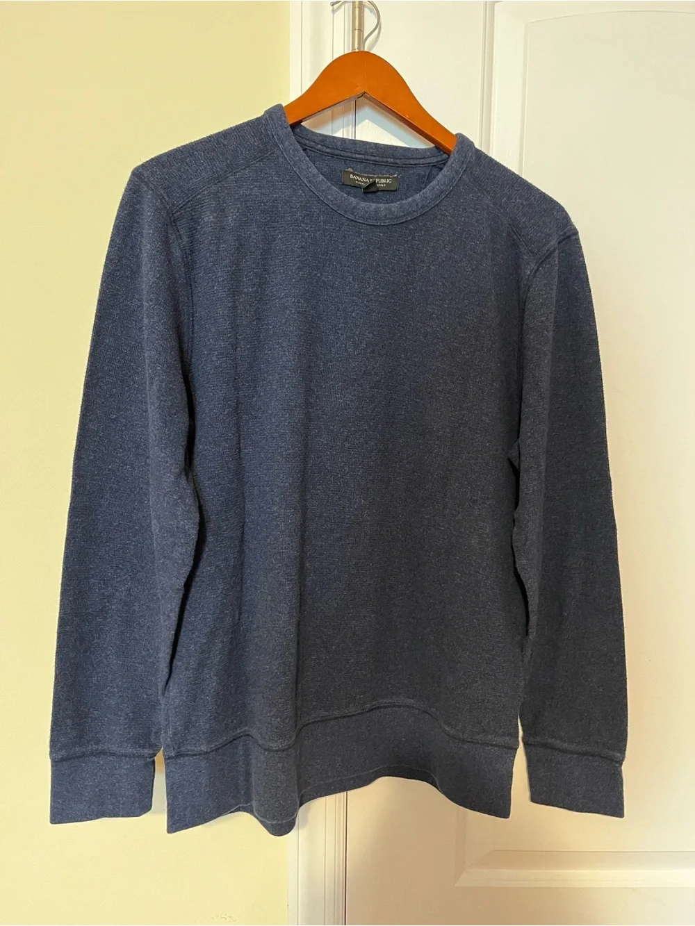 Banana Republic Ultra Soft Waffle Crewneck Sweater - Navy
